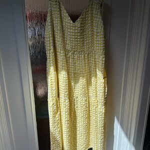 Old Navy Yellow and White Checkered Dress